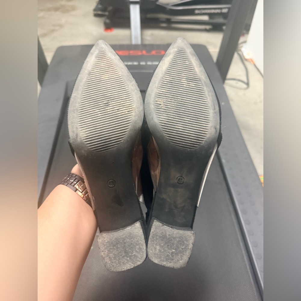 Black Mesh Pointed Toe Slingback Flats - Picture 3 of 3